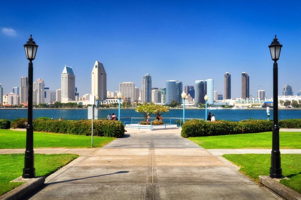 San Diego city view from the park