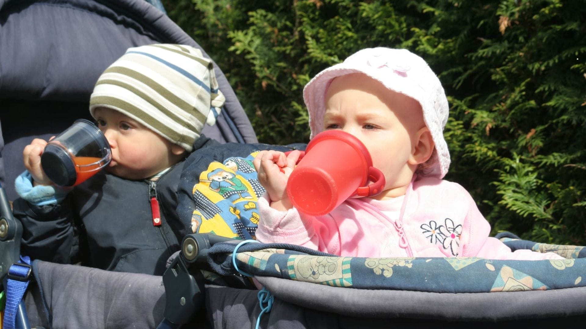 2-Infants-in-a-Double-Stroller